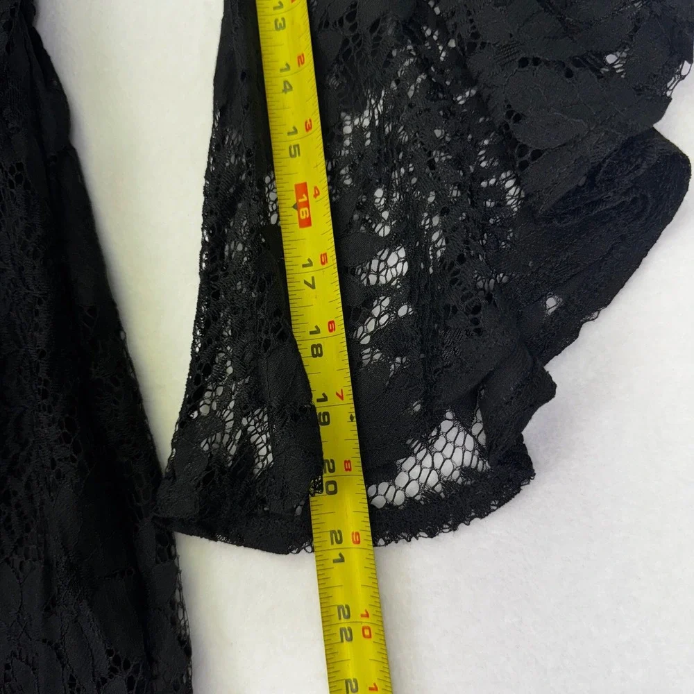 Lulus Lace Party‎ Dress Bell Sleeve Cocktail Little Black Dress S